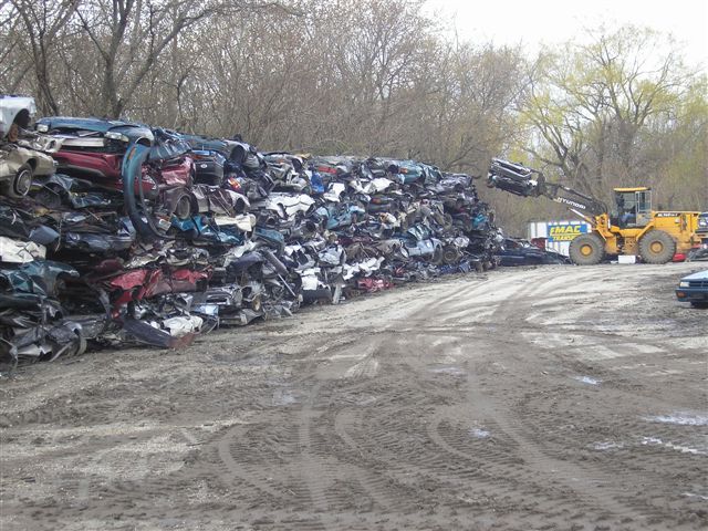 Great Wall of crushed cars